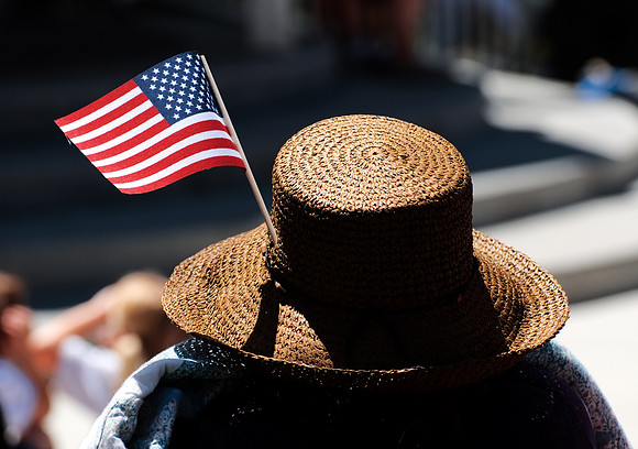 American parade watcher