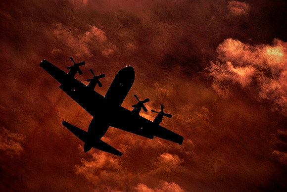 Fire Plane Sunset