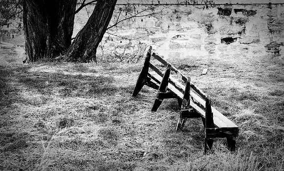 Old prison bench